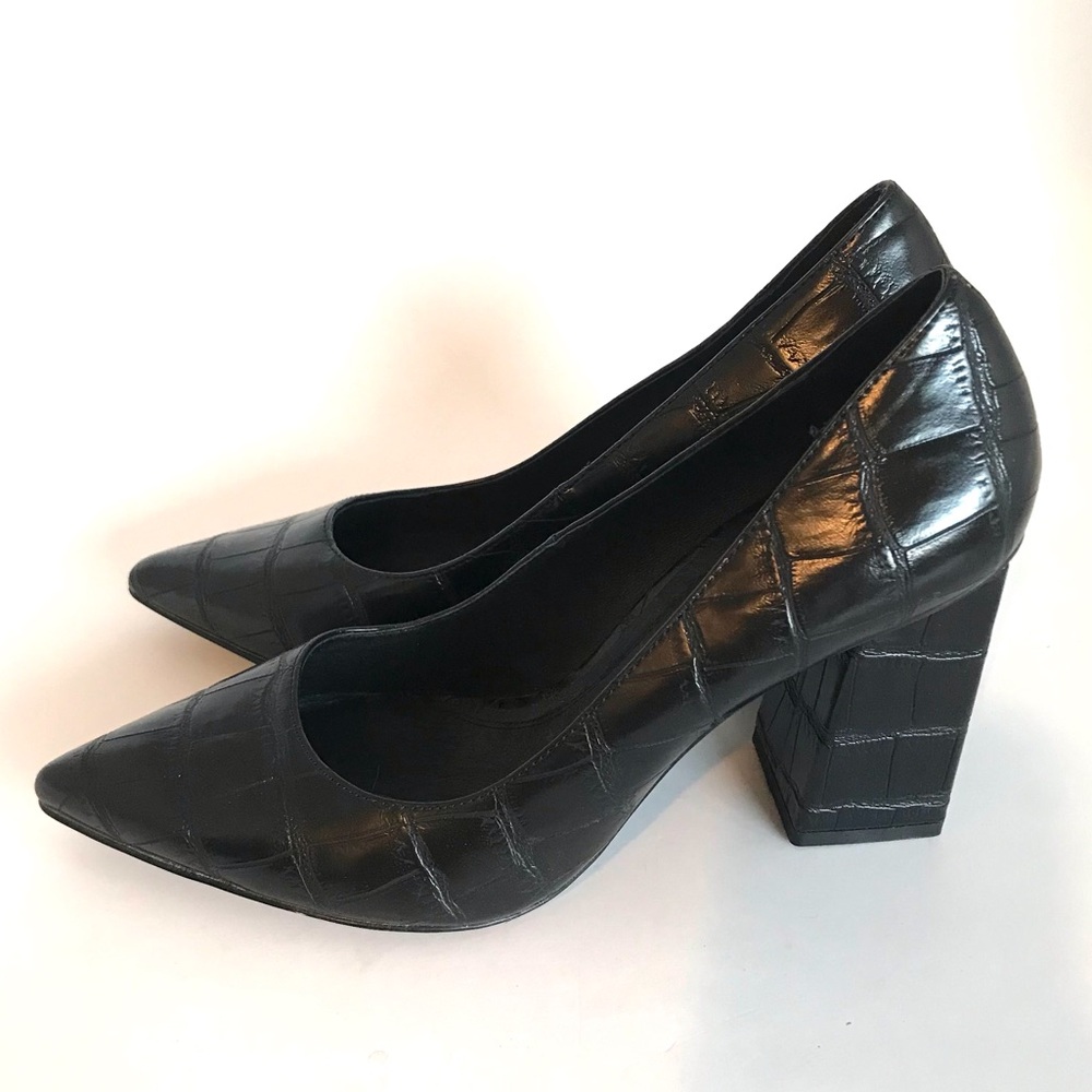 Chinese Laundry Kyra Black Crocodile-Embossed Pointed-Toe Pumps (8.5) NWOT! - Picture 7 of 15